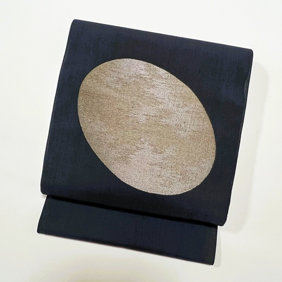 月（紬橡紺青）九寸名古屋帯「洛風林」 - 京呉服塚本