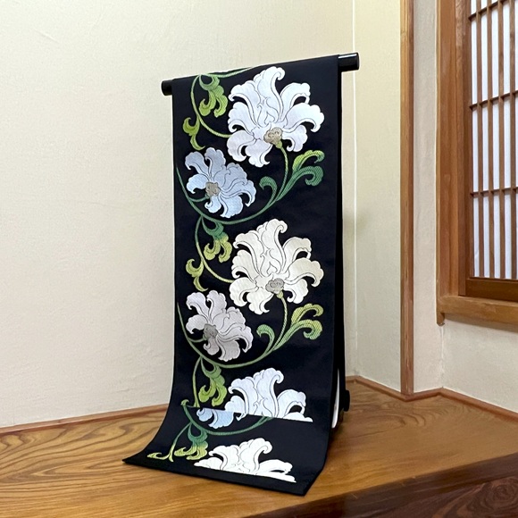 悠久花文　九寸名古屋帯