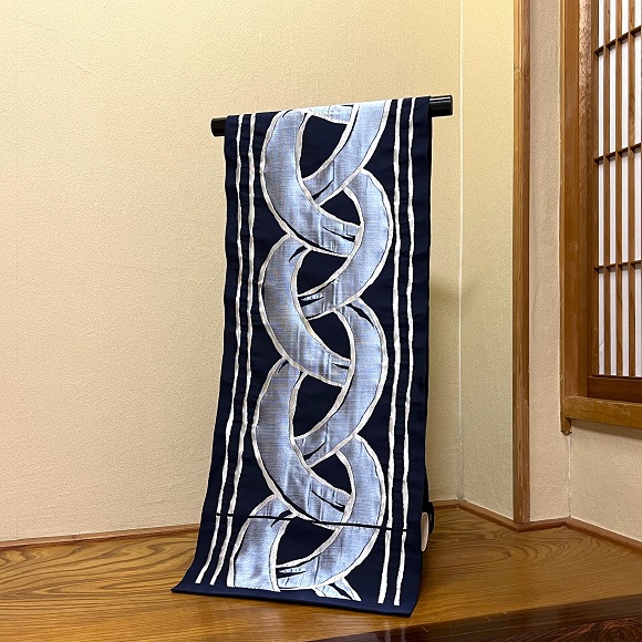 イコンダール立涌　九寸名古屋帯