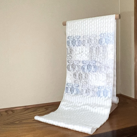 立柏文　塩繭経しじら名古屋帯