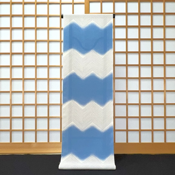 山路暈し（薄群青）夏単衣小紋着尺