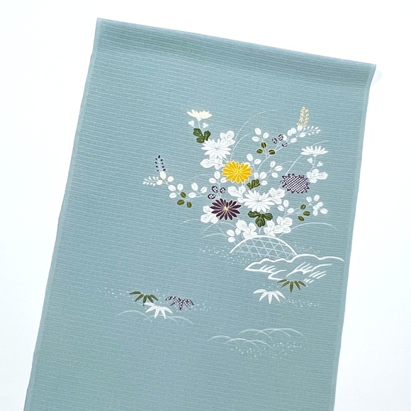 京呉服 塚本 / 秋草御所解 絽ちりめん夏付下げ着尺
