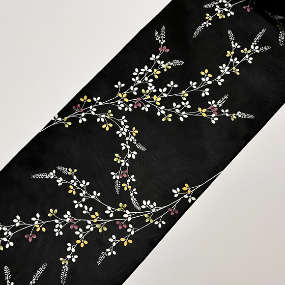 京呉服 塚本 / 萩（黒地）絽夏小紋着尺