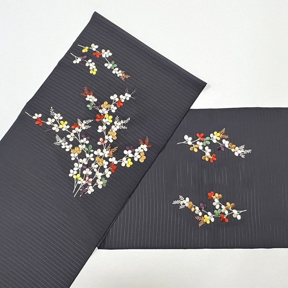京呉服 塚本 / 有職萩 絽夏刺繍九寸名古屋帯