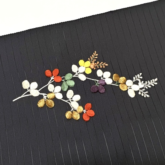 ゆ*う様 夏用 絽 名古屋帯 黒 黒糸　金魚　刺繍 裏太鼓　粋　要手直し　アンテ 京呉服 塚本 / 有職萩 絽夏刺繍九寸名古屋帯