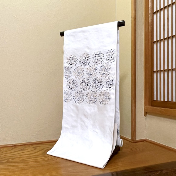 FF-191 袋帯 洒落帯 紬 正絹 総刺繍 太鼓柄 逸品 お洒落 カジュアル SHOP ファッション FF-191 袋帯 洒落帯 紬 正絹 総刺繍 太鼓柄