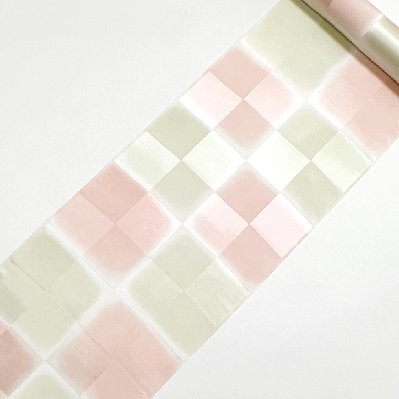 市松暈し（桃/鶸）長襦袢着尺