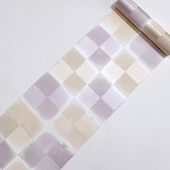 市松暈し（紫/白茶）長襦袢着尺